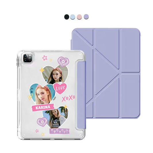 iPad Y-Fold Flip Cover - Face Grid Love