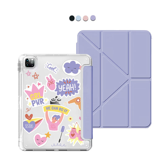 iPad Y-Fold Flip Cover - Girl Power Sticker Pack