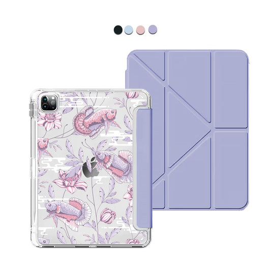 iPad Y-Fold Flip Cover - Fish and Floral 1.0