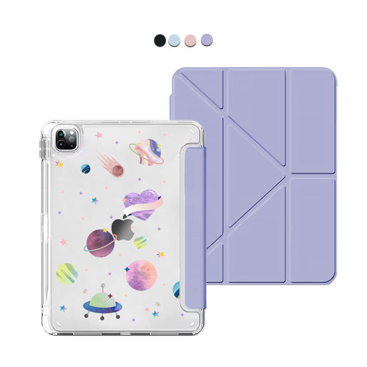 iPad Y-Fold Flip Cover - Pink Planet