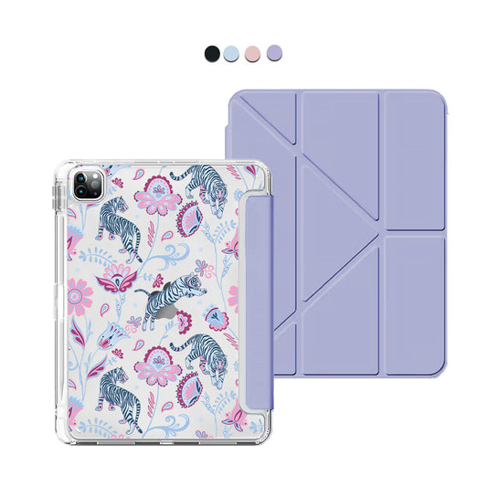 iPad Y-Fold Flip Cover - Tiger & Floral 3.0