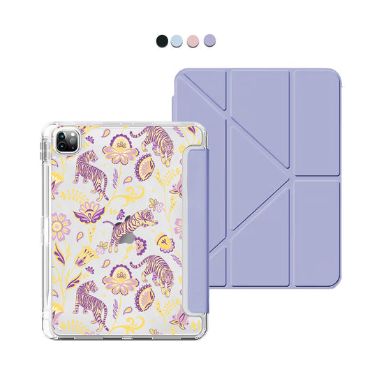 iPad Y-Fold Flip Cover - Tiger & Floral 4.0