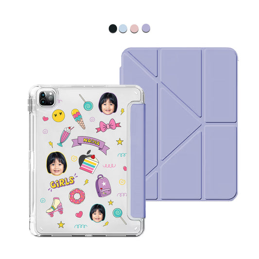 iPad Y-Fold Flip Cover - Face Grid Comic