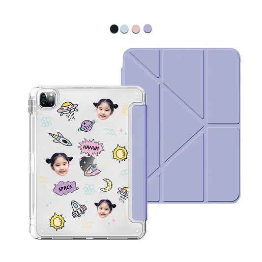 iPad Y-Fold Flip Cover - Face Grid Space