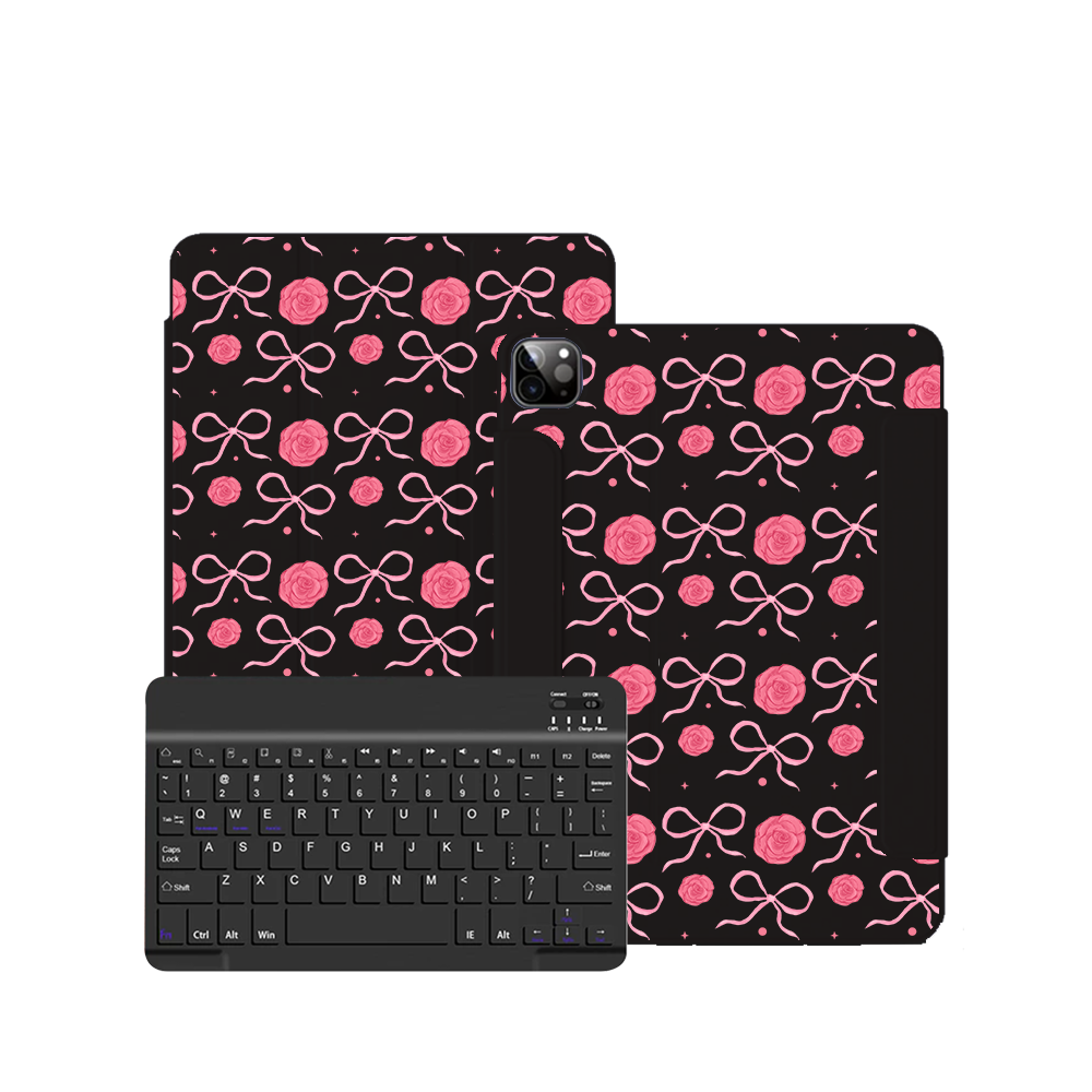 ฝาพับคีย์บอร์ดไร้สายสำหรับ iPad / Android - สี Coquette Rose