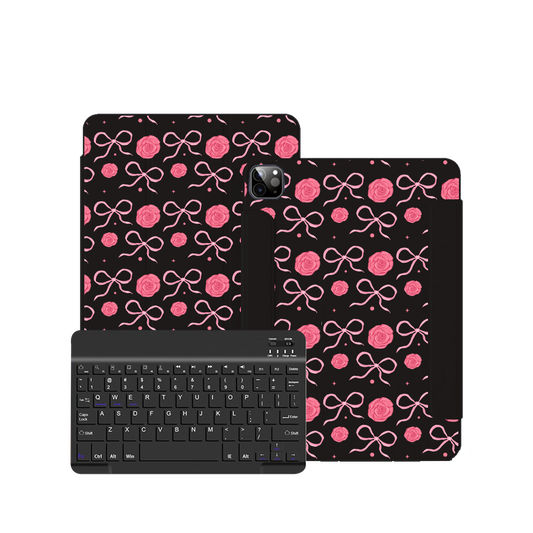 ฝาพับคีย์บอร์ดไร้สายสำหรับ iPad / Android - สี Coquette Rose