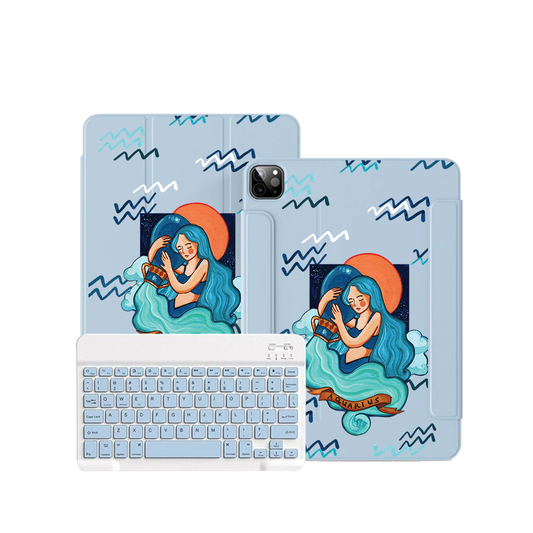 ฝาพับคีย์บอร์ดไร้สายสำหรับ iPad / Android - Aquarius