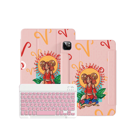 ฝาพับคีย์บอร์ดไร้สายสำหรับ iPad / Android - ราศีเมษ