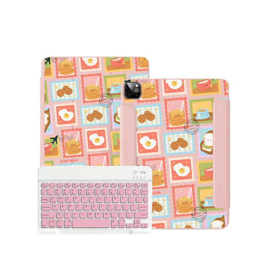 ฝาพับคีย์บอร์ดไร้สายสำหรับ iPad / Android Tab - แสตมป์เมนูอาหารเช้า