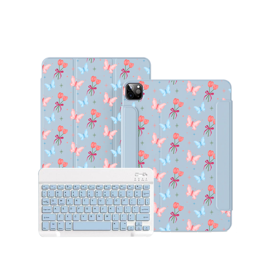 ฝาพับคีย์บอร์ดไร้สายสำหรับ iPad / Android - Coquette Butterfly