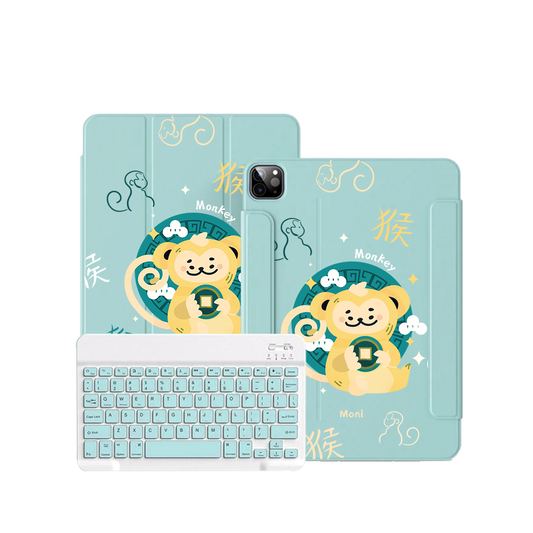 ฝาพับคีย์บอร์ดไร้สายสำหรับ iPad / Android - ลิง (นักษัตรจีน / ชิโอ)