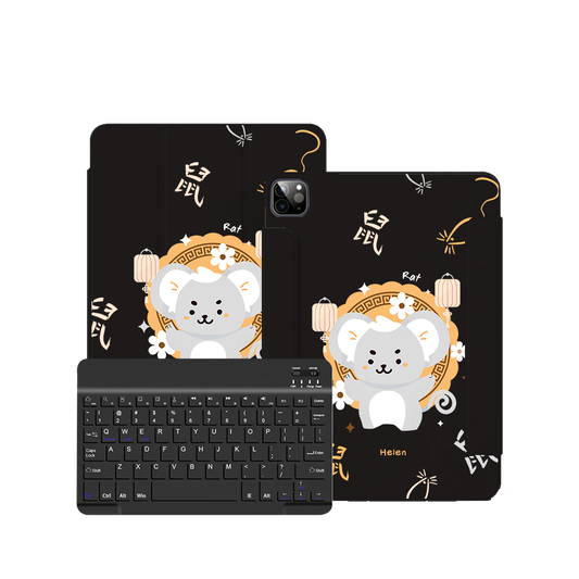 ฝาพับคีย์บอร์ดไร้สายสำหรับ iPad / Android - หนู (นักษัตรจีน / ชิโอ)