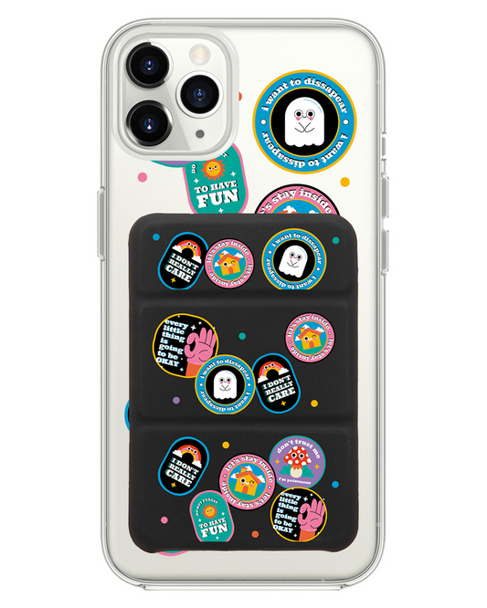 เคส iPhone แบบพับสามทบพร้อมแม่เหล็ก - Monster Sticker Pack