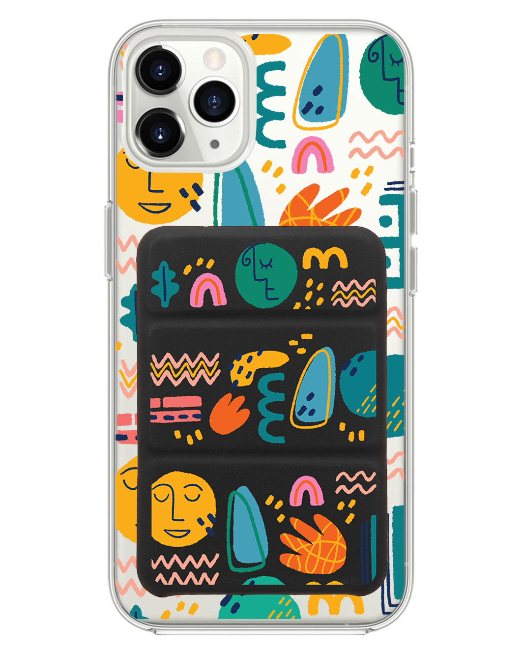 iPhone Magnetic Trifold Wallet Case - Silent Art