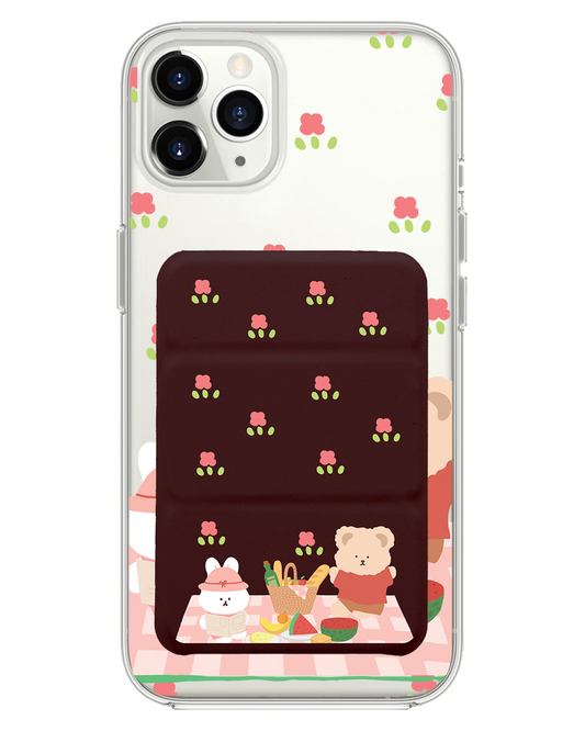 เคสแบบพับสามทบแม่เหล็กสำหรับ iPhone - สีชมพูปิคนิค
