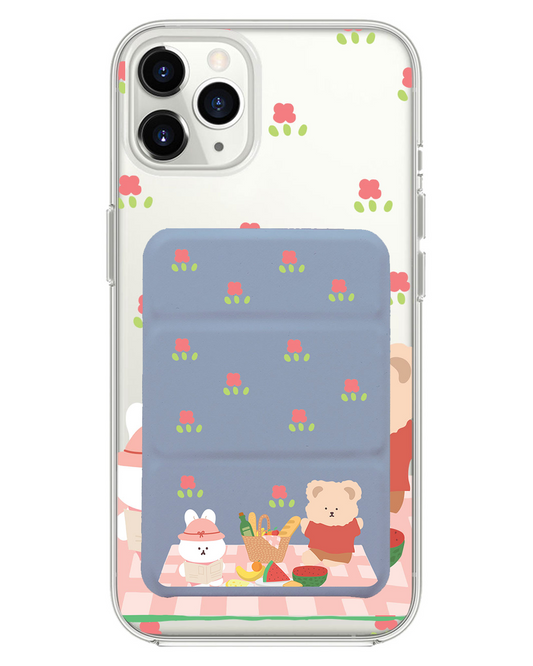 เคสแบบพับสามทบแม่เหล็กสำหรับ iPhone - สีชมพูปิคนิค