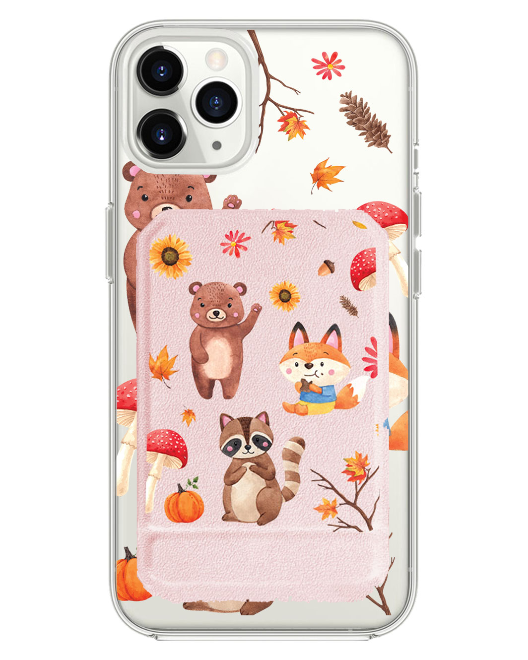 iPhone Magnetic Multifold Wallet - Autumn Animals