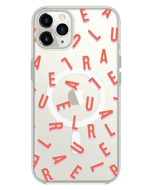iPhone Rearguard Hybrid - CUSTOM Monogram 1.0 สีปะการัง