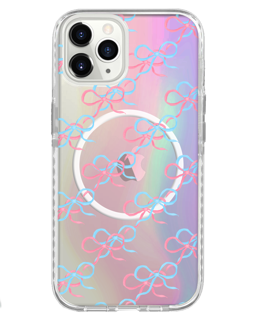 iPhone Rearguard Holo - สีชมพู Coquette Pink &amp; Blue Bow