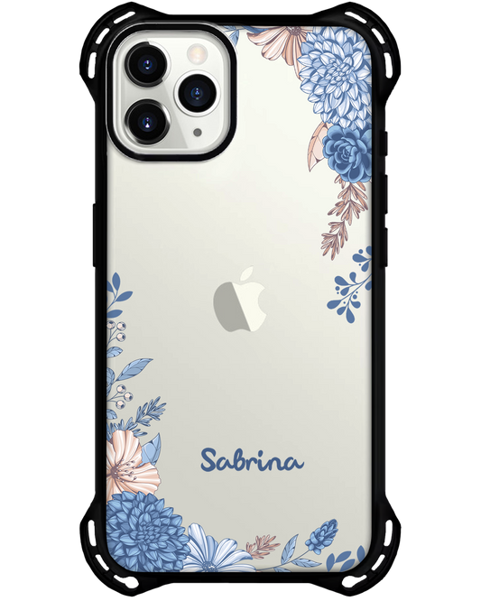 iPhone Rearguard Ultimate - ลายดอกไม้สีน้ำเงิน
