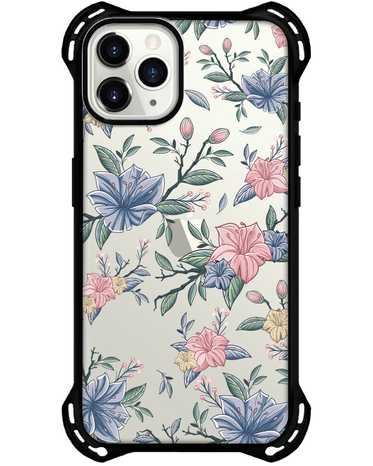 iPhone Rearguard Ultimate - ลายดอกไม้สีชมพูและน้ำเงิน