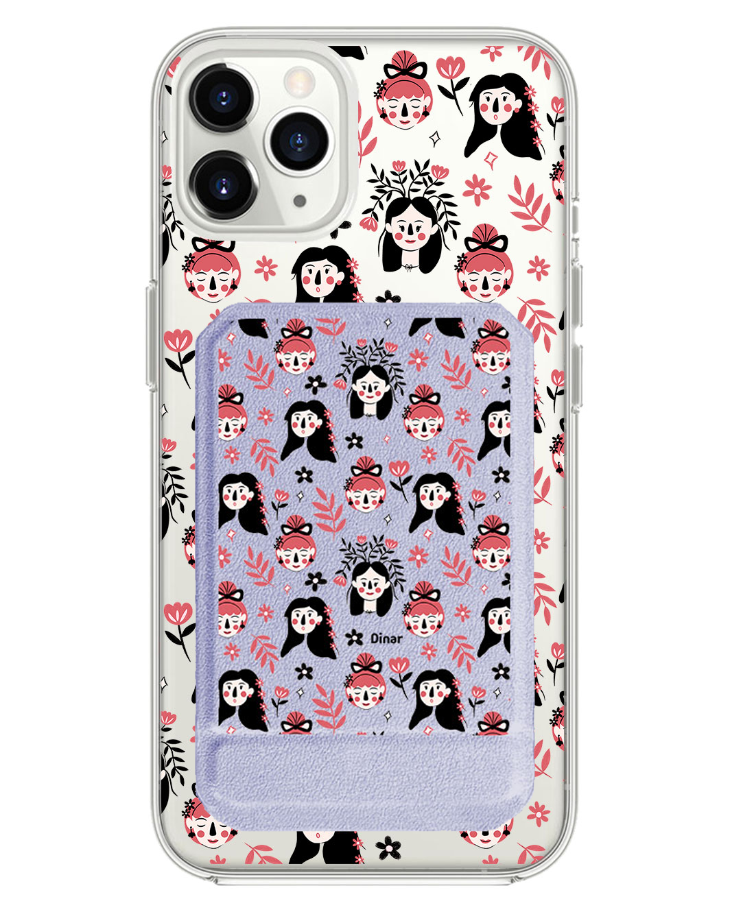 iPhone Magnetic Multifold Wallet - Flowery Faces