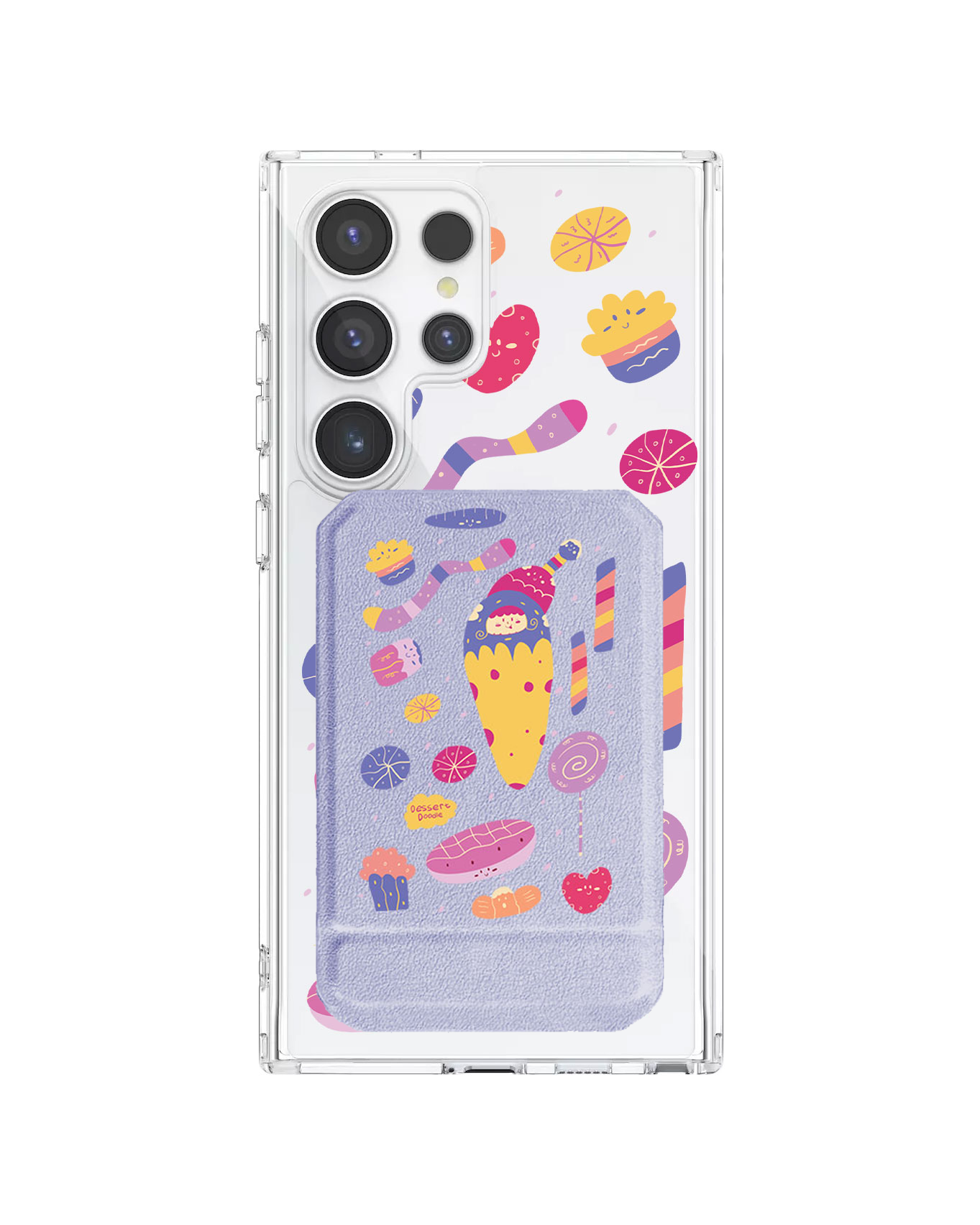Android Magnetic Multifold Wallet - Dessert Doodle