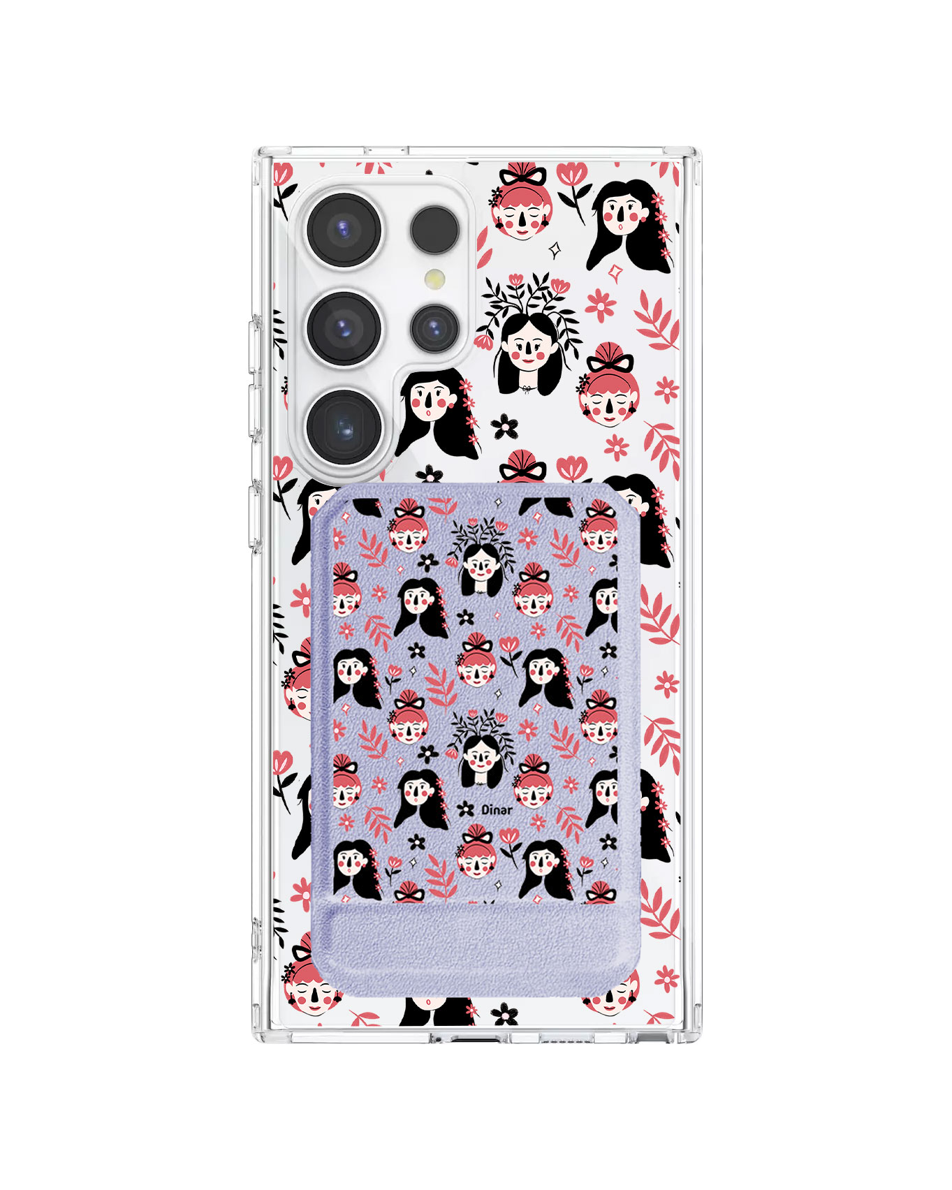 Android Magnetic Multifold Wallet - Flowery Faces