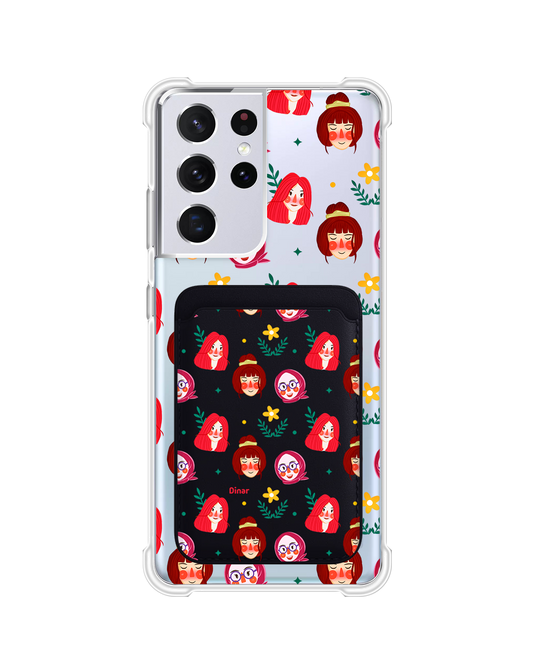 Android Magnetic Wallet Case - Lovely Faces