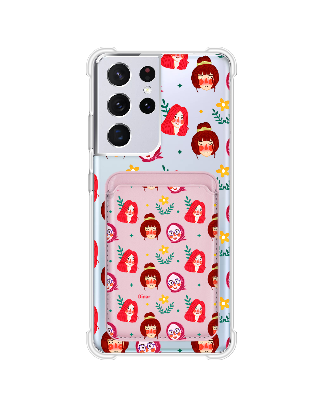Android Magnetic Wallet Case - Lovely Faces