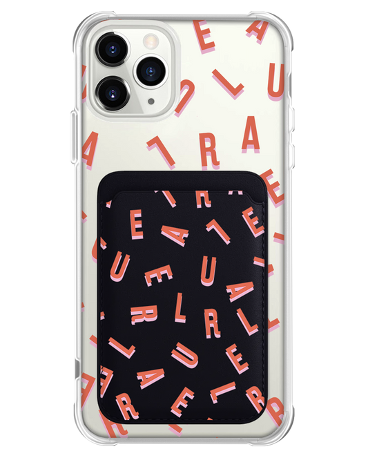 iPhone Magnetic Wallet Case - Custom Monogram 1.0 Coral