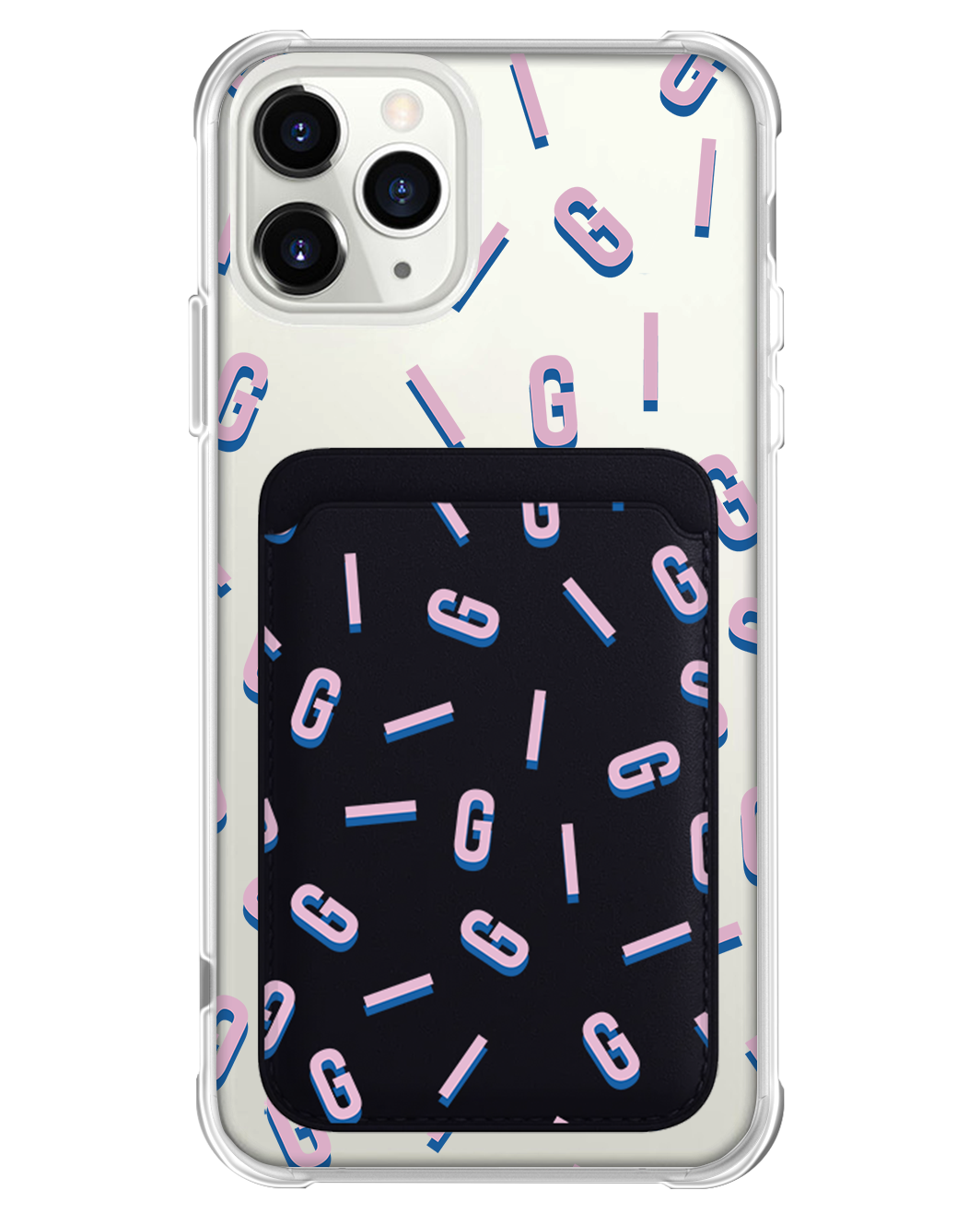 iPhone Magnetic Wallet Case - Custom Monogram 1.0 Cotton Candy
