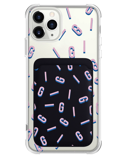 iPhone Magnetic Wallet Case - Custom Monogram 1.0 Cotton Candy