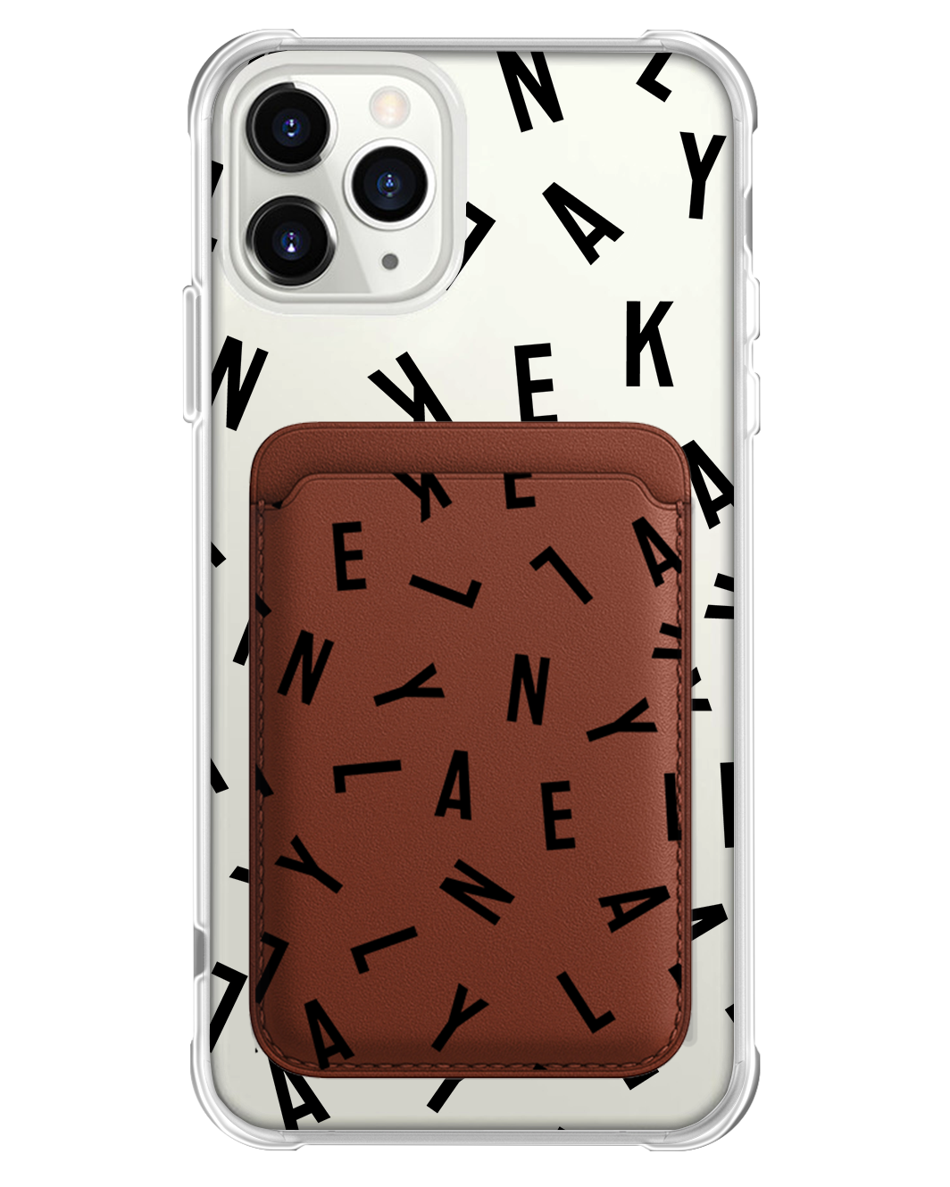 iPhone Magnetic Wallet Case - Custom Monogram 1.0 Noir