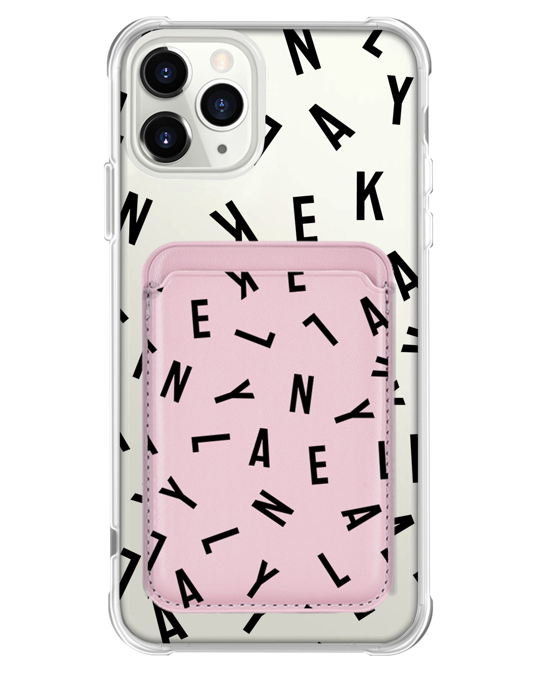 iPhone Magnetic Wallet Case - Custom Monogram 1.0 Noir
