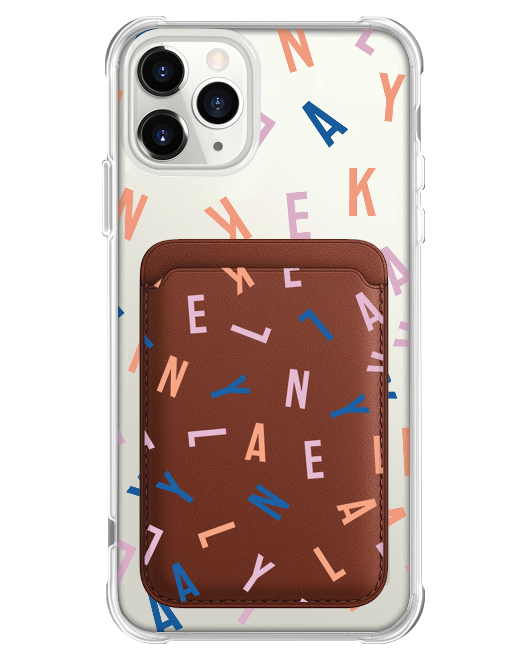 iPhone Magnetic Wallet Case - Custom Monogram 1.0 Rainbow
