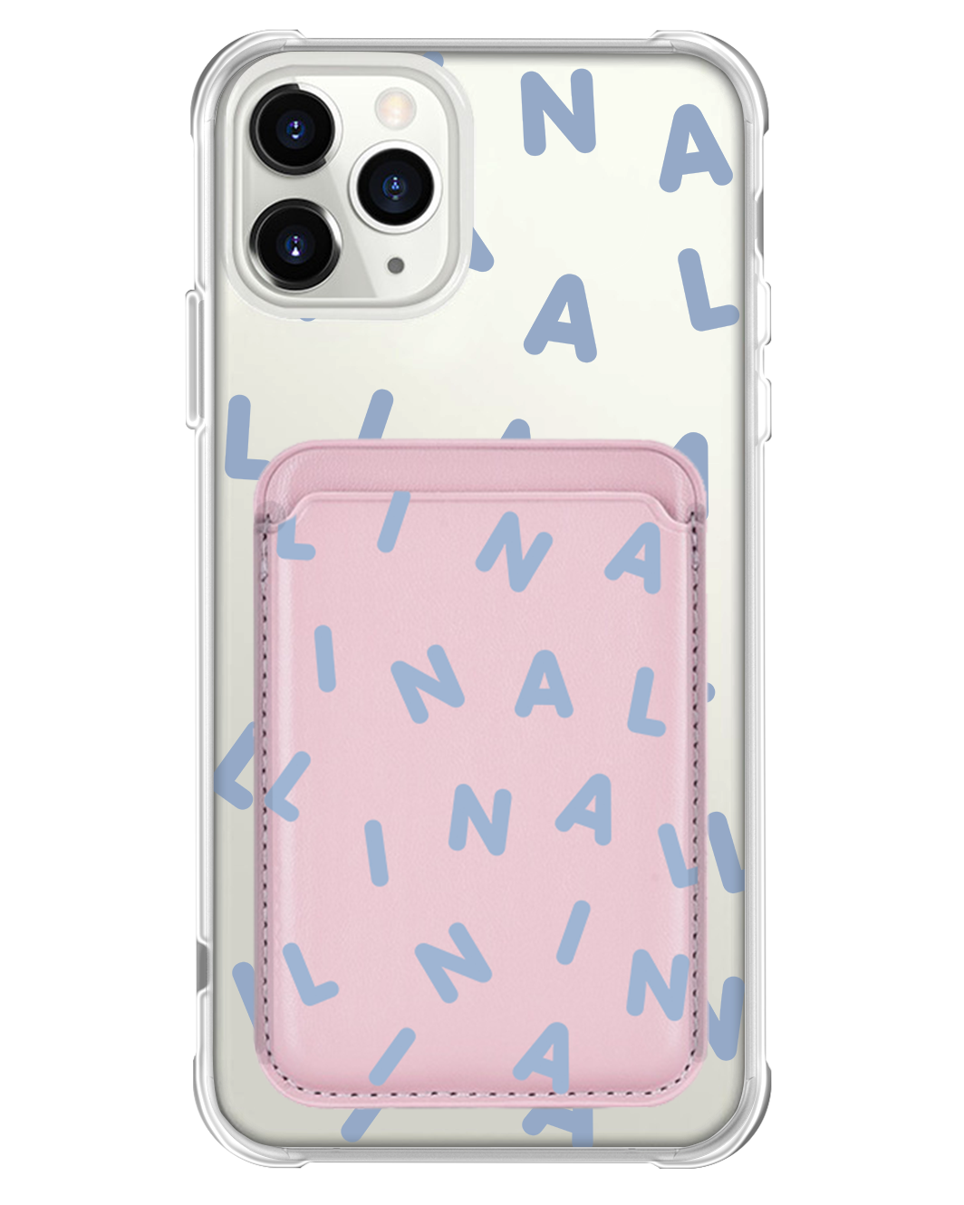 iPhone Magnetic Wallet Case - Custom Monogram 2.0 Blue