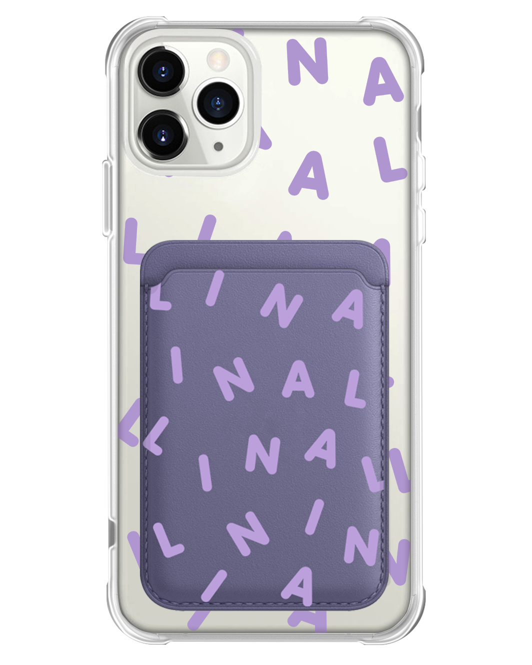 iPhone Magnetic Wallet Case - Custom Monogram 2.0 Lilac