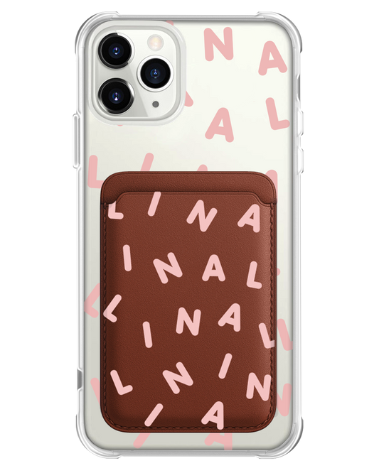 iPhone Magnetic Wallet Case - Custom Monogram 2.0 Rosewater