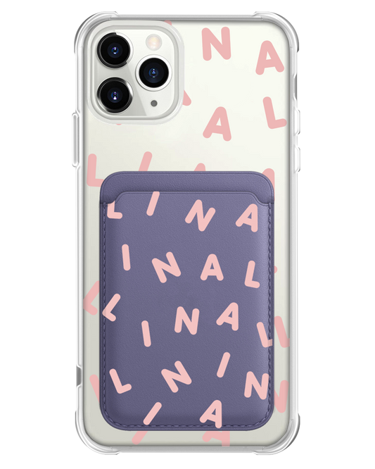 iPhone Magnetic Wallet Case - Custom Monogram 2.0 Rosewater