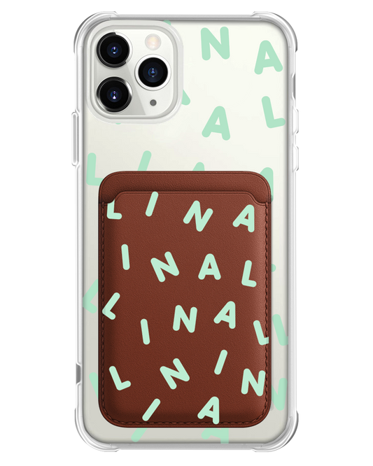 iPhone Magnetic Wallet Case - Custom Monogram 2.0 Tosca