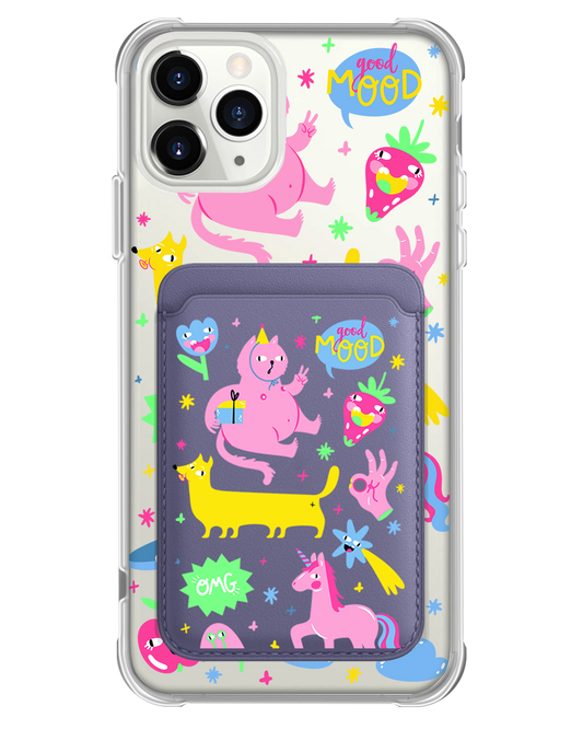 iPhone Magnetic Wallet Case - Monster Say Good Mood