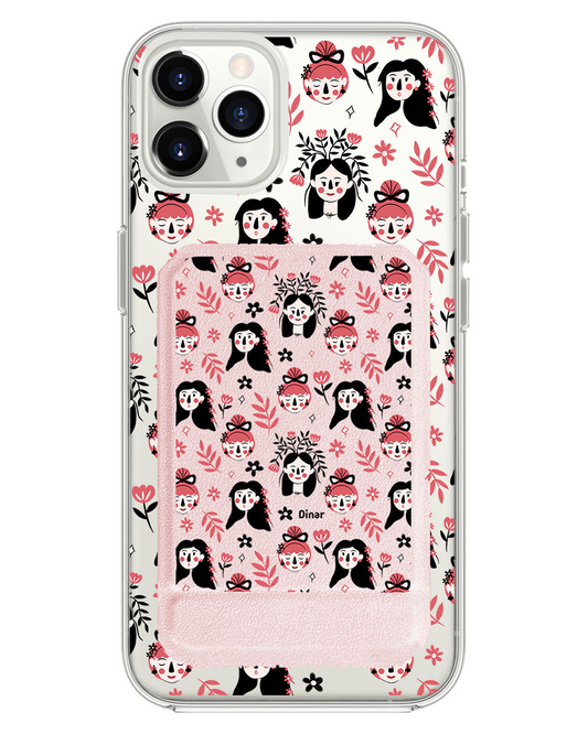 iPhone Magnetic Multifold Wallet - Flowery Faces
