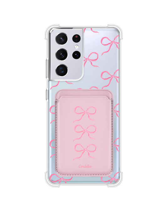 Android Magnetic Wallet Case - Coquette Pink Bow 2.0