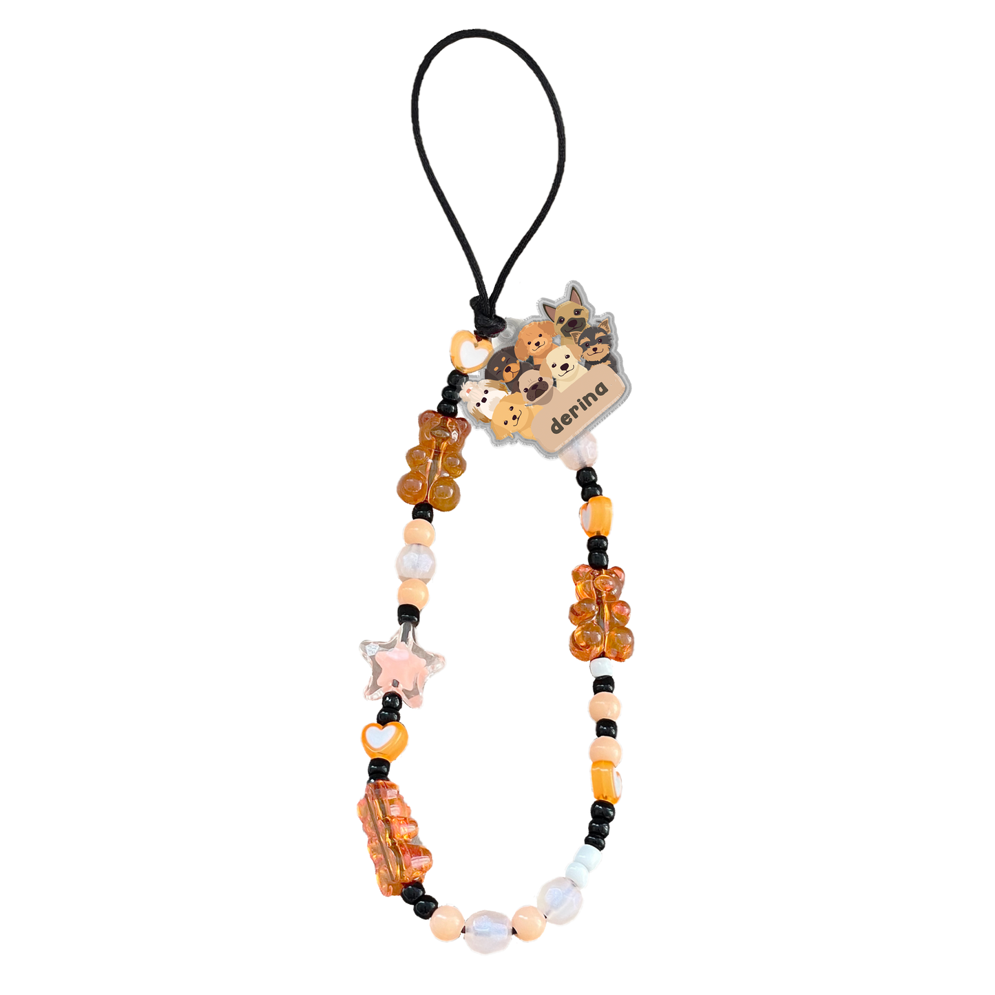 Beaded Strap with Acrylic Charm  - Ruff Family