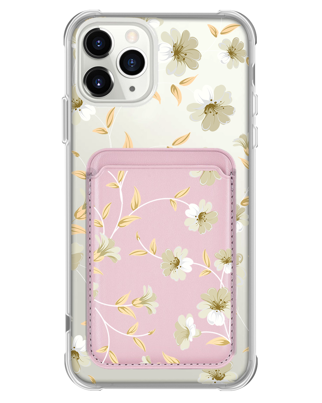 iPhone Magnetic Wallet Case - White Magnolia