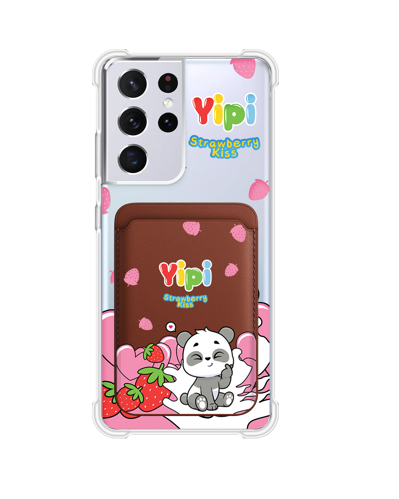 Android Magnetic Wallet Case - Yipi Strawberry Kiss