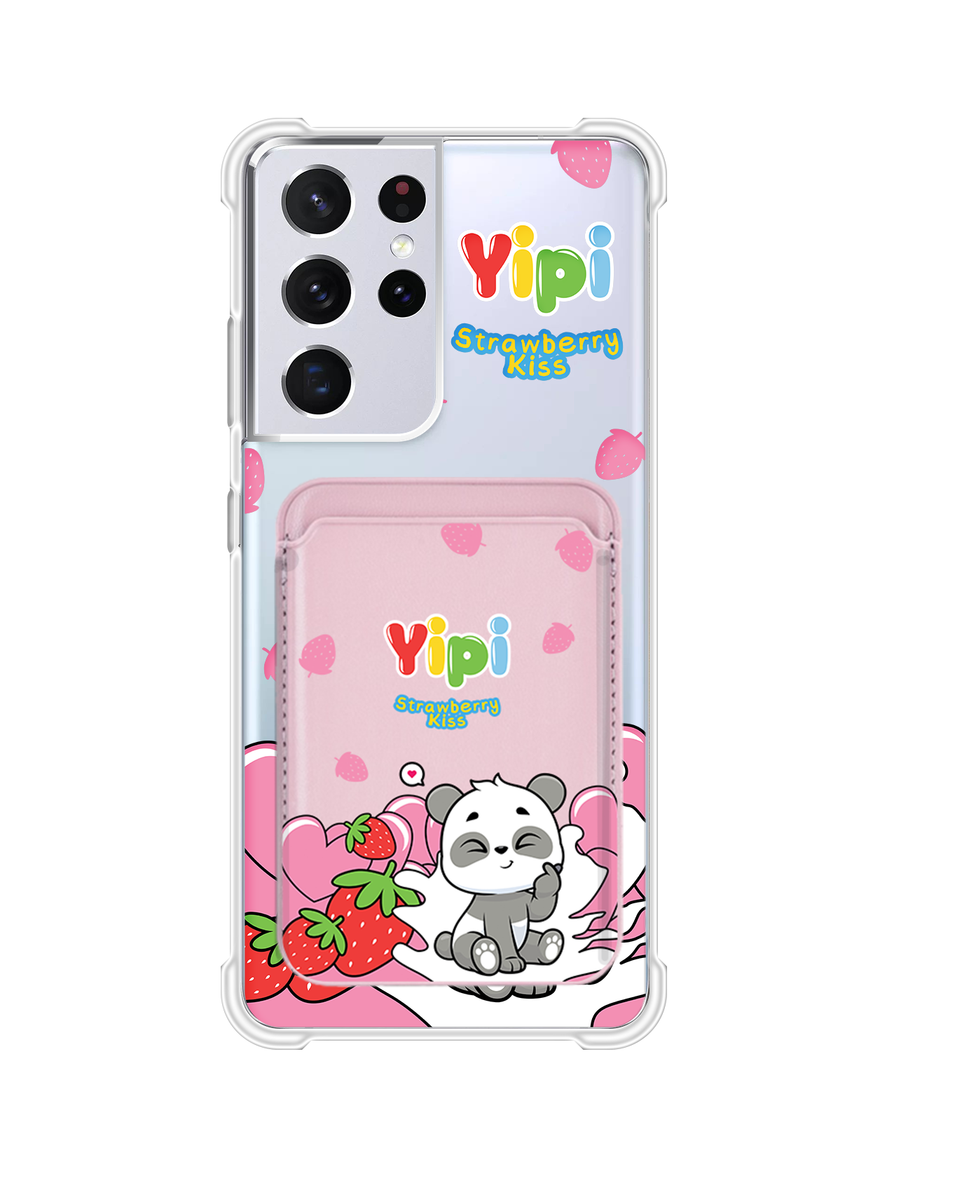 Android Magnetic Wallet Case - Yipi Strawberry Kiss