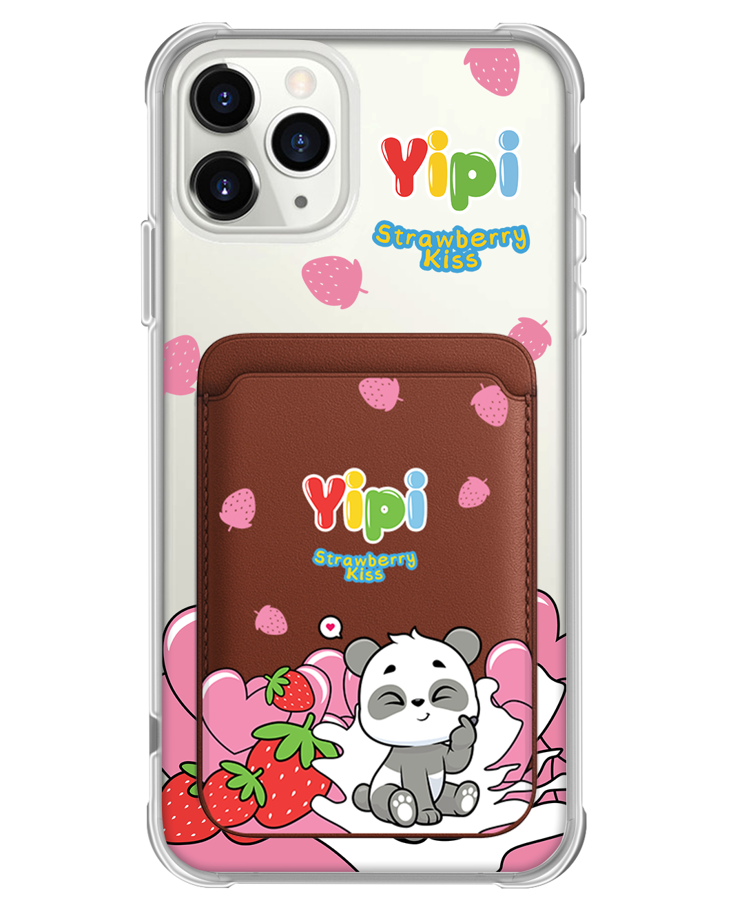 iPhone Magnetic Wallet Case - Yipi Strawberry Kiss