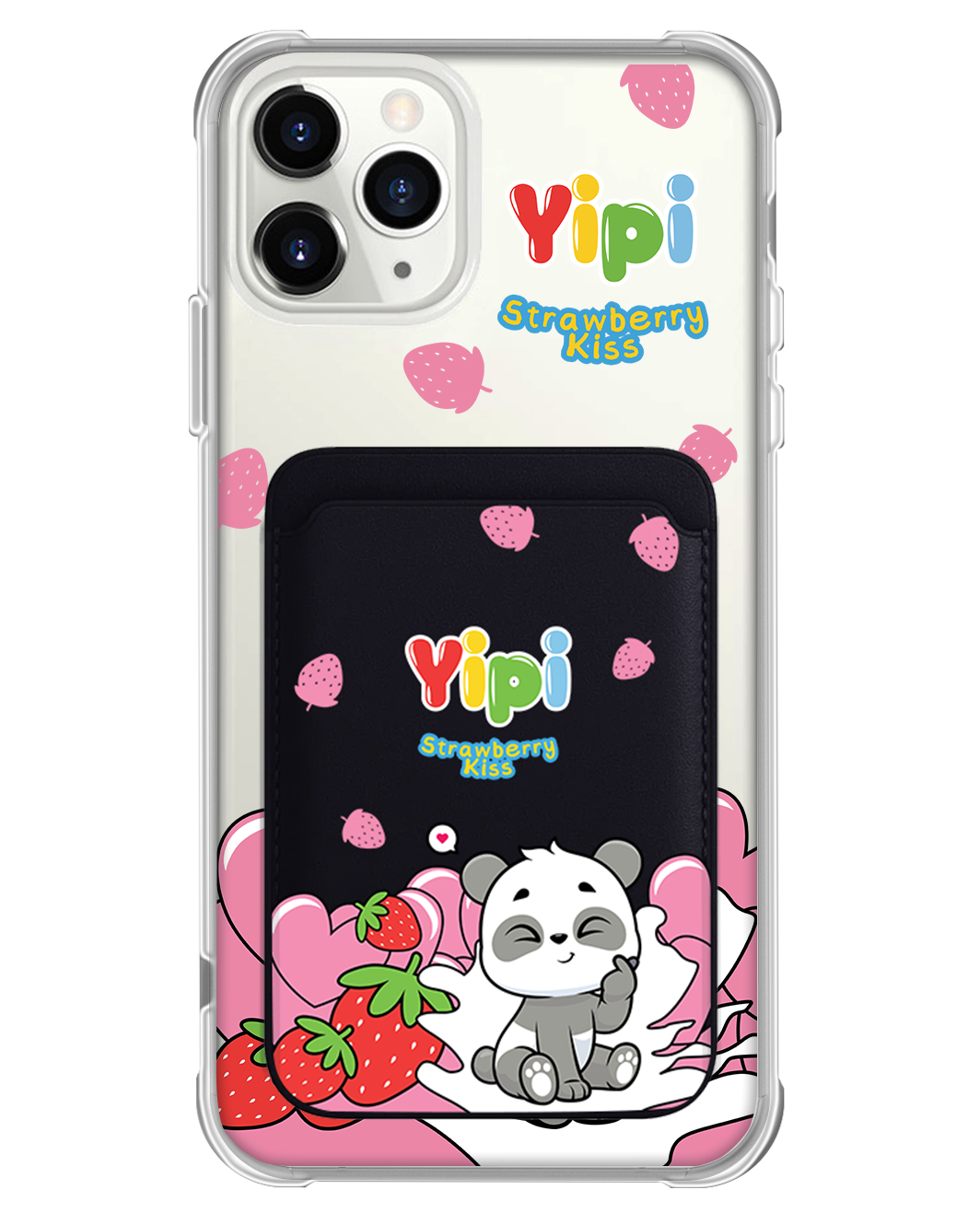 iPhone Magnetic Wallet Case - Yipi Strawberry Kiss